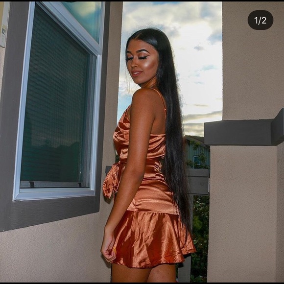 Saige Satin Dress - Picture 2 of 2